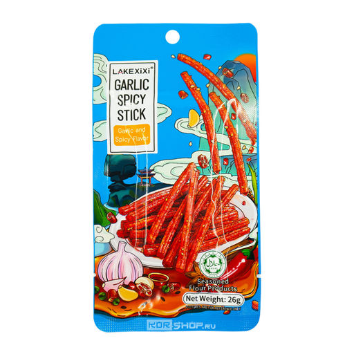 Мучные снеки Латяо пряные палочки с чесноком и перцем чили ЧесноЧили LAKEXiXi, Китай, 26 г