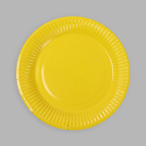 Цена за 10 шт. Тарелка бумажная, однотонная, 18 см, жёлтый цвет - Страна карнавалия фото 5