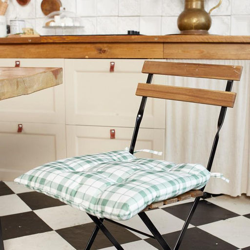 Подушка на стул «Этель» Eucalyptus, 42×42 см, белая