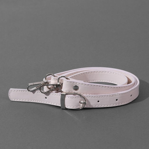 Цена за 6 шт. Ручка для сумки из экокожи, с карабинами, 125×1.8 см, цвет молочный