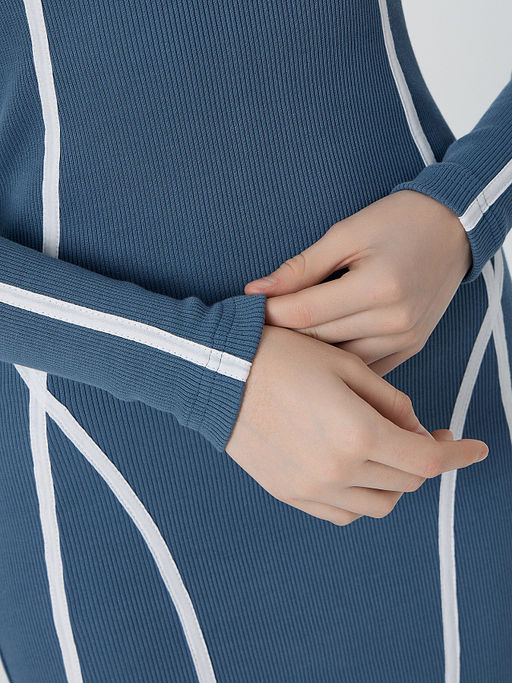 Платье женское синее с декоративными лампасами - Mark formelle фото 5