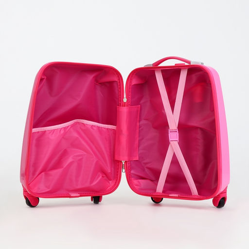 Чемодан детский на колёсах 29 л (XS), на молнии, розовый