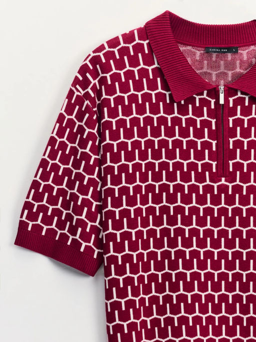 Джемпер поло из жаккарда ZR2605043305-70 / Zarina