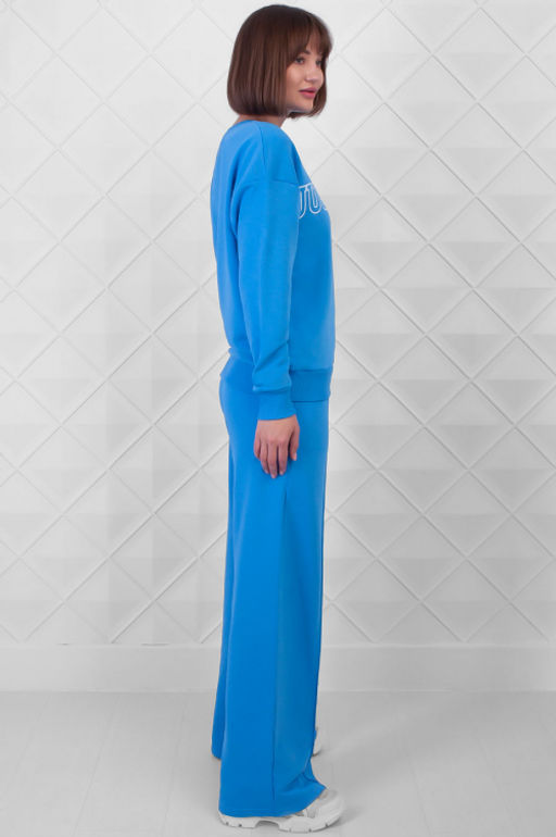 Арт.2524 Костюм с брюками женский 44-52 (5 шт) Цвет:верх-голубой,низ-голубой