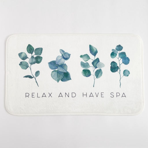 Коврик для ванной «Этель. Эвкалипт», 80×50 см, велюр