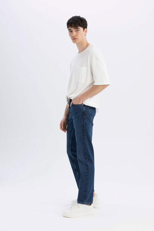 Джинсовые брюки Sergio Regular Fit Normal Mold с нормальной талией и зауженными штанинами - Defacto фото 4