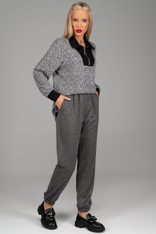 Брюки Джинни (графитово-серый меланж) - Эльза фото 3