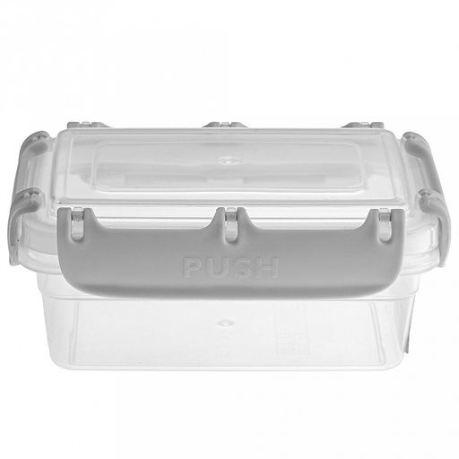 "Bergen" Контейнер для продуктов пластмассовый 0,4л, 14,5х10,3х6см, с защелками, пепельный жемчуг, подходит для СВЧ (Россия)