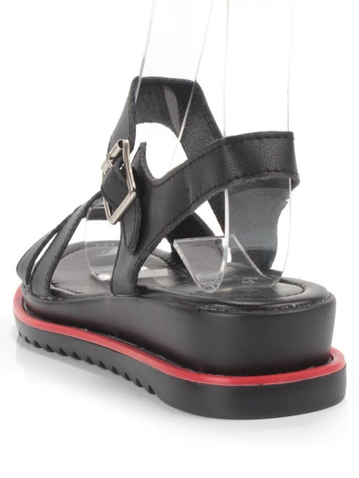 08-PEXL76-2 BLACK Босоножки женские (натуральная кожа)