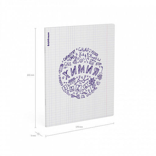 Цена за 5 шт. Тетрадь общая ученическая с пластиковой обложкой на скобе ErichKrause Chaos, Химия, 48 листов, клетка  фото 4
