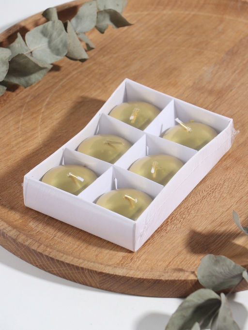 Набор свечей плавающих «Овал», 6 шт., золотистая, 4×2 см