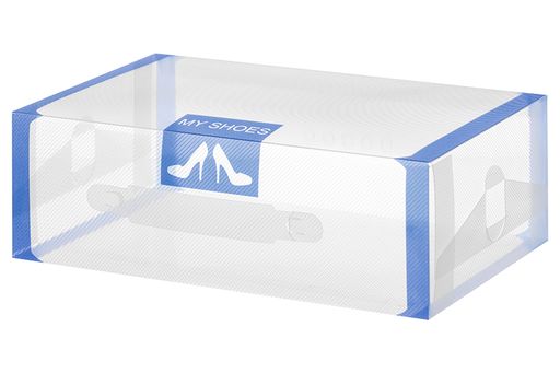 Набор 4 коробок для хранения женской обуви 30*18*10 см Синяя кайма складные, с ручкой - Elan gallery фото 4