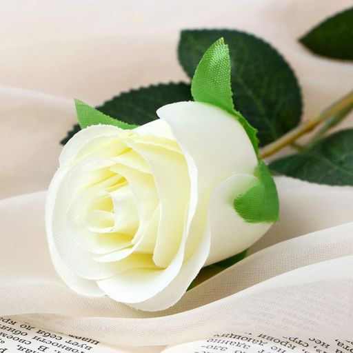 Цена за 2 шт. Цветы искусственные «Бутончик розы», 5×50 см, белые - Poetry in flowers фото 3