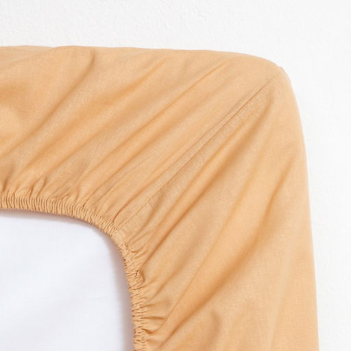 Простыня на резинке Этель 160х200х25, цвет бежевый, 100% хлопок, бязь 125г/м2  фото 3