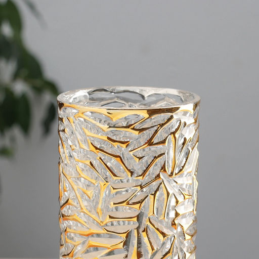 Ваза «Милагрос», узоры верх, 24×9 см, стекло, прозрачная