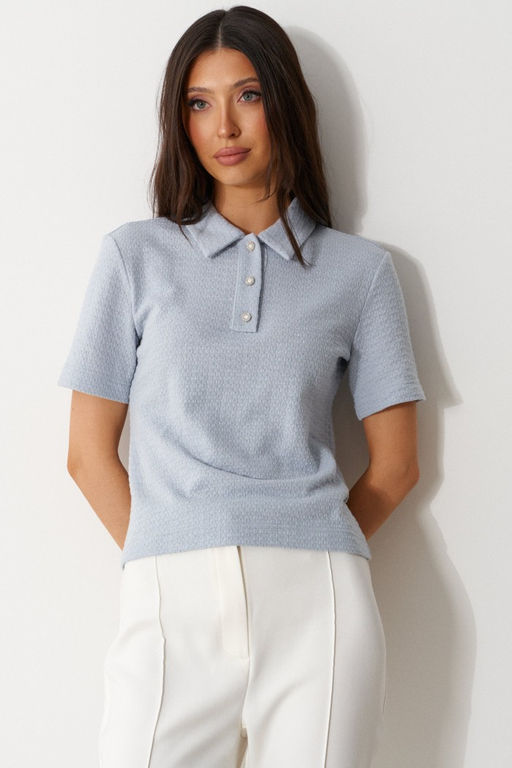 Джемпер-поло Annete А2282/2 голубой  фото 9