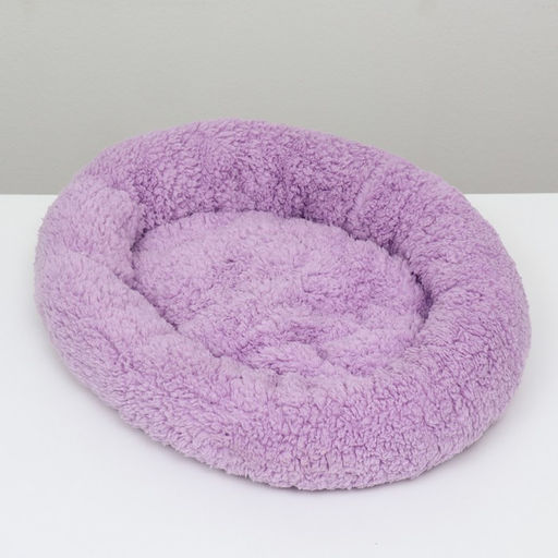Лежанка для собак и кошек Уют, мягкий мех, 45 х 35 х 11 см, фиолетовая - Пижон фото 11