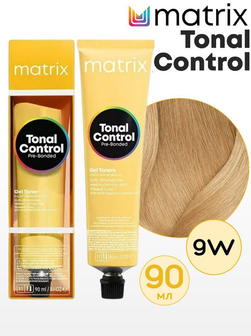 9W очень светлый блондин теплый тонер Tonal Control, 90 мл - Matrix фото 2