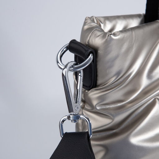 Сумка-тоут на молнии, наружный карман, длинный ремень, цвет бронзовый - Simaland фото 5