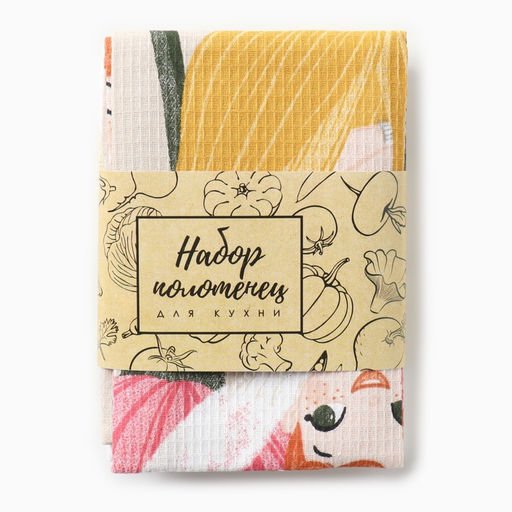 Набор кухонных полотенец «Доляна» Happy Spring, 35×60 см-2 шт., 100% хлопок
