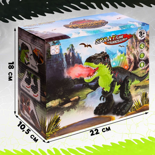Динозавр Рекс, эффект дыма, свет и звук, работает от батареек - Simaland фото 4