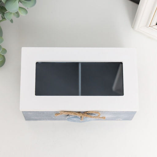 Шкатулка для чая с делениями Звёздное сердце, дерево, стекло, 16.4?9?7 см