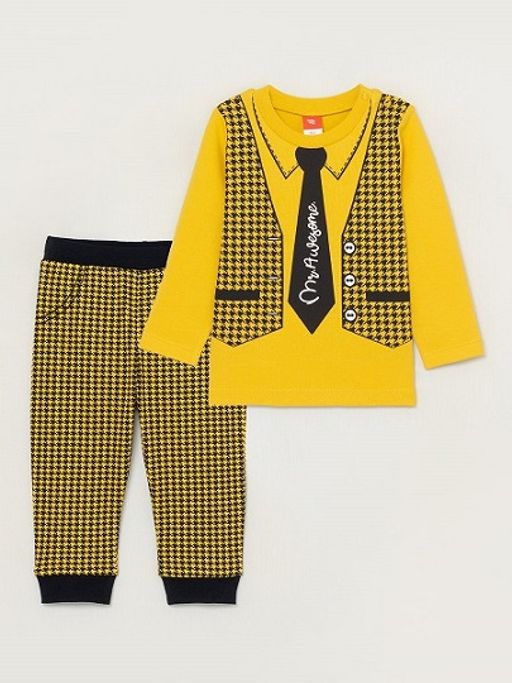 CRB wear/CWNB 90075-30 Комплект для мальчика (джемпер, брюки), желтый/Ex.Cherubino