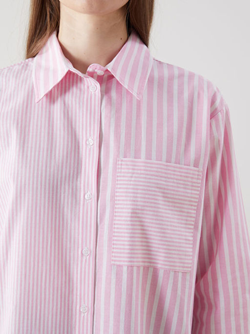 ?izgili Poplin Kad?n G?mlek Tunik