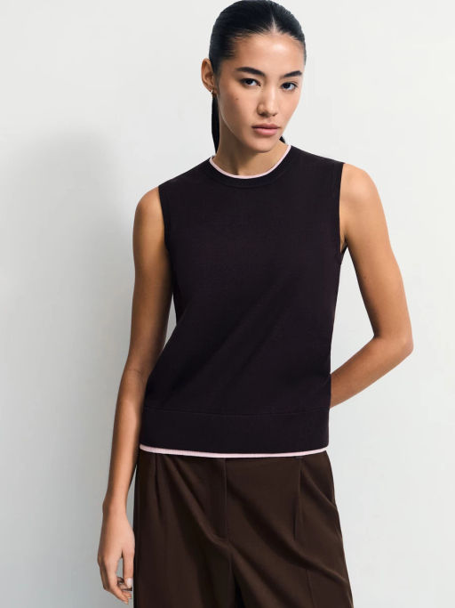 Вязаный жилет из вискозы / Zarina фото 2