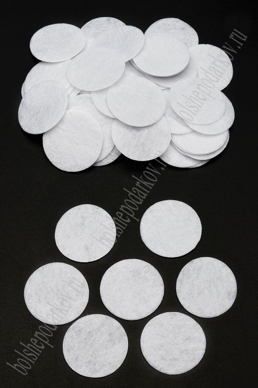 Фетровые кружочки 3 см (1000 шт) SF-3039, белый