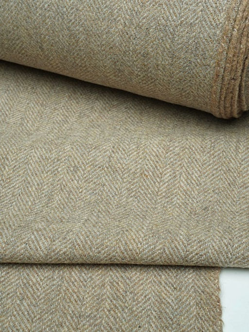 Шерсть пальтово-костюмная Твид Елочка цв.песочный, ш.1.5м, шерсть-60%, п/э-40%, 310гр/м.кв - Купава фото 3