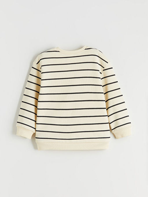 Bisiklet Yaka ?izgili Erkek ?ocuk Sweatshirt