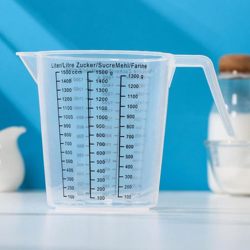 Стакан мерный Доляна, 1.5 л, пластик, прозрачный