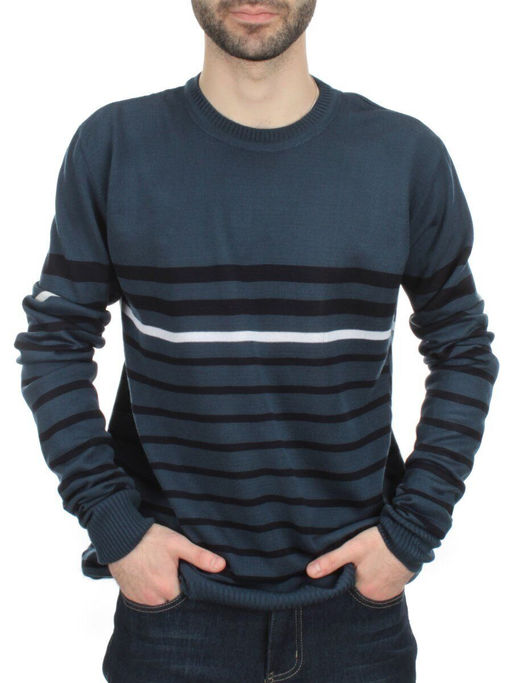 637 BLUE Джемпер мужской (70% акрил, 30% шерсть) - Fashion фото 2