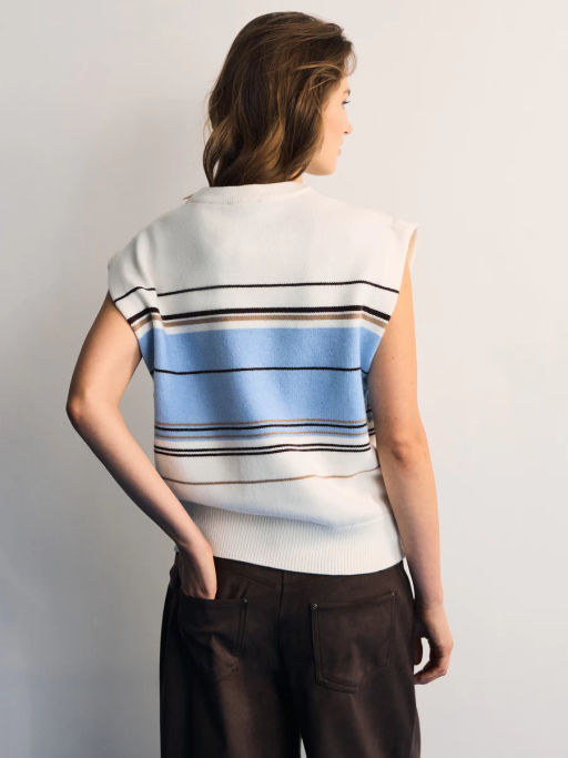 Вязаный жилет в полоску / Zarina  фото 5