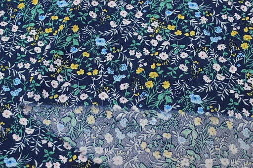 Штапель Полевой аромат цв.темно-синий, ш.1.45м, вискоза-100%, 90гр/м.кв - Купава фото 14