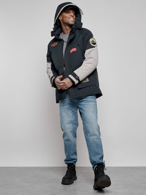 Куртка мужская зимняя с капюшоном молодежная темно-синего цвета 88906TS - Mtforce фото 21