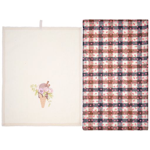 НАБОР ПОЛОТЕНЕЦ ИЗ 2-Х ШТ МОРОЖЕНОЕ,50Х30СМ, МАХРА ШАМП+РОГОЖКА 100 - Lefard фото 2