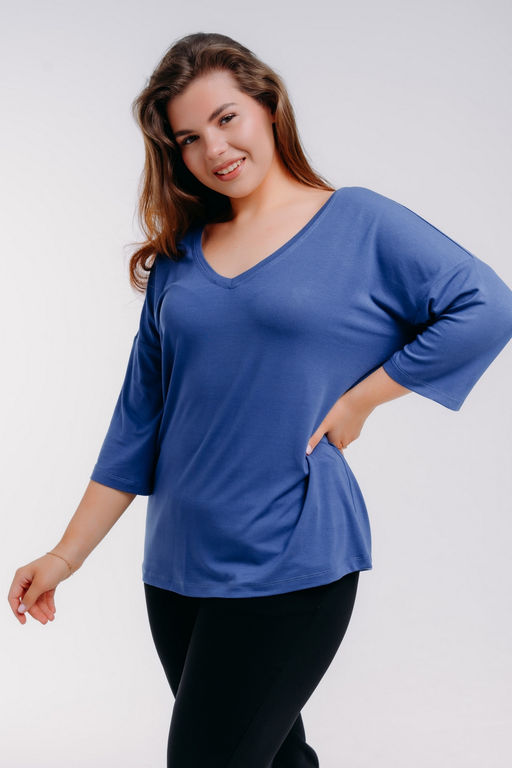 Футболка женская из вискозы Марина индиго - Амадэль фото 9