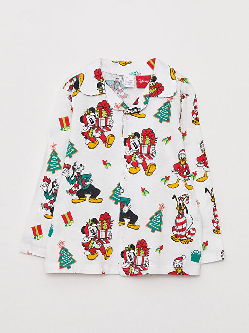 Polo Yaka Uzun Kollu Disney Bask?l? Erkek Bebek Pijama Tak?m? - Waikiki фото 2