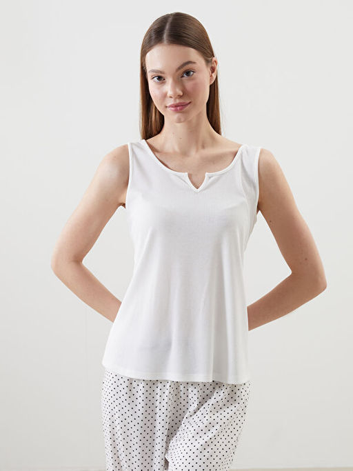 Ka??k Yaka Desenli Kad?n Pijama Tak?m