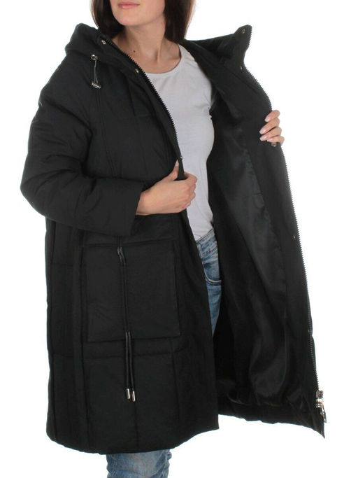 22-110 BLACK Куртка зимняя облегченная женская (150 гр. холлофайбер) - Фабричный китай фото 6