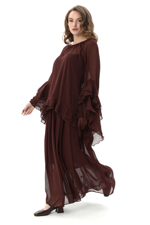 Блуза NIKVA н1000-3 шоколад  фото 2