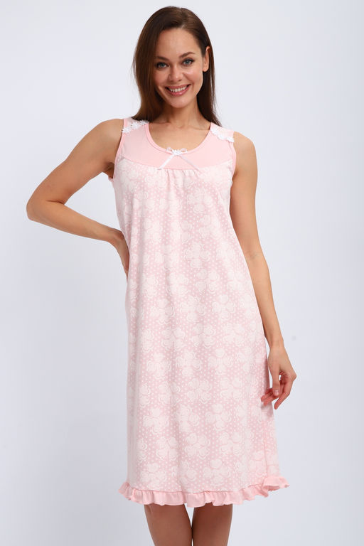 Ночная сорочка из кулирки Василиса персиковый