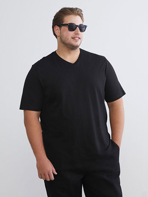 V Yaka K?sa Kollu Penye Erkek Ti??rt