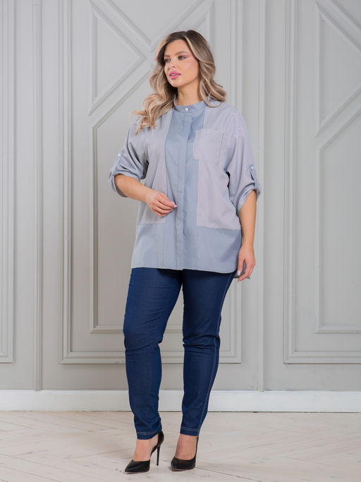 Блузка 1472 в стиле колорблок - Novita фото 16