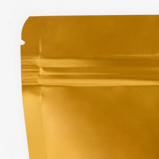 Цена за 100 шт. Пакет дой - пак, матовый, золотой с окном, 14×20+ 4 см