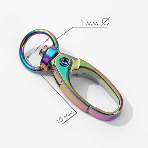 Цена за 2 шт. Карабин металлический, 38 12 мм / 10 1 мм, 5 шт, цвет бензин - Арт узор фото 2