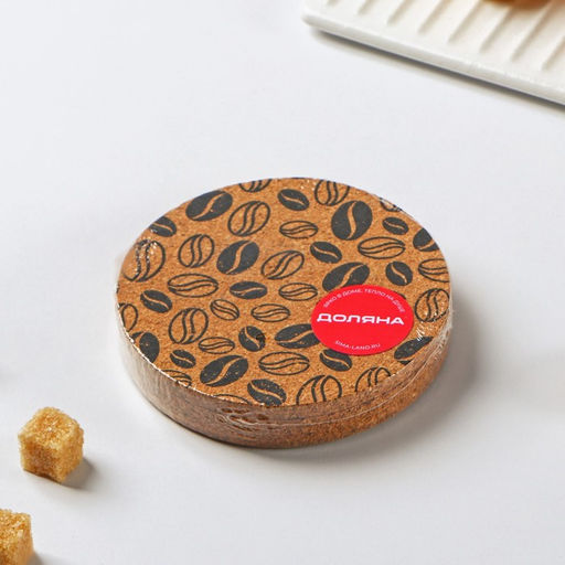 Набор подставок под горячее Доляна «Кофе», под кружку, пробка, 6 шт., d=10 см