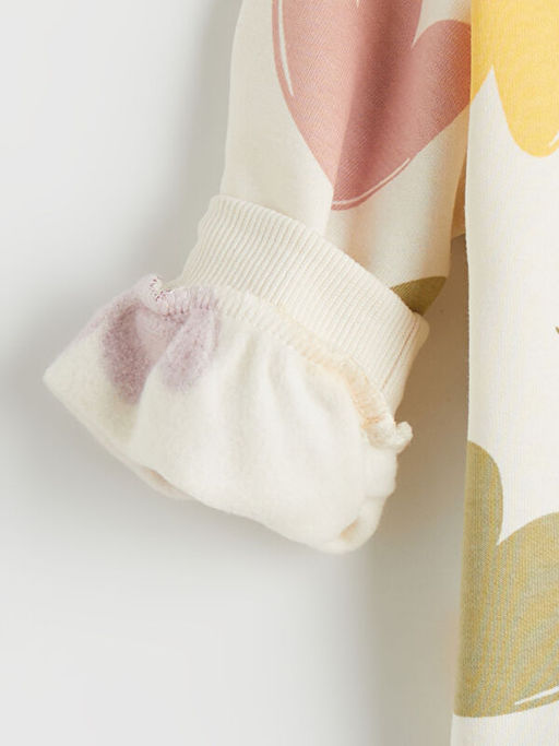 Bisiklet Yaka ?i?ekli K?z ?ocuk Sweatshirt